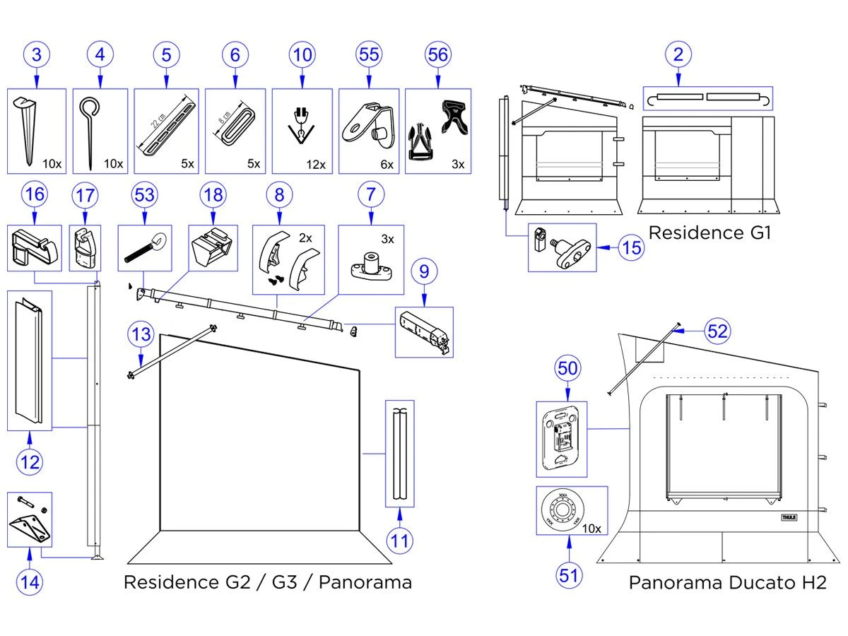 Thule Omnistor Aanhaakpunt Aandrukstang Serie 6 & 8 Residence 3 Thule Omnistor Aanhaakpunt Aandrukstang Serie 6 & 8 Residence
