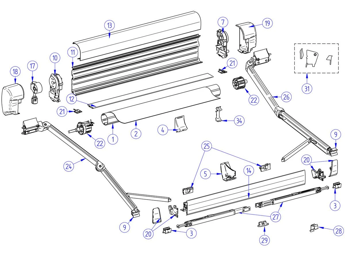 Thule Omnistor Knikarm Rechts 8000 400-600 3 Thule Omnistor Knikarm Rechts 8000 400-600