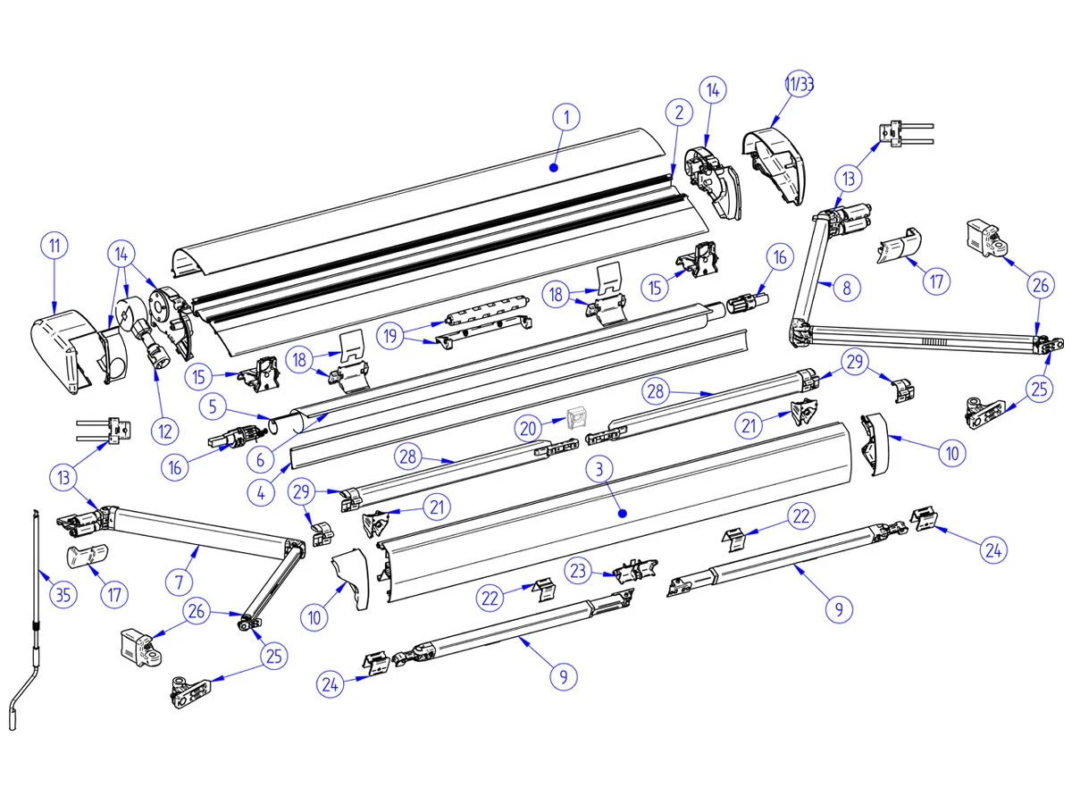 Thule Omnistor Set Eindkappen Cassette 6300 Antraciet 4 Thule Omnistor Set Eindkappen Cassette 6300 Antraciet - Afbeelding 2